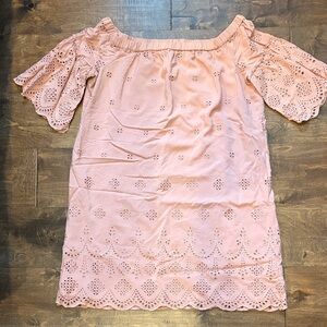 Madewell Blush Eyelet Detail Top